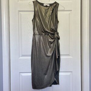 Nordstrom Superfoxx Silver Shine‎ Slide Knot Slit Dress Womens Small Sleeveless